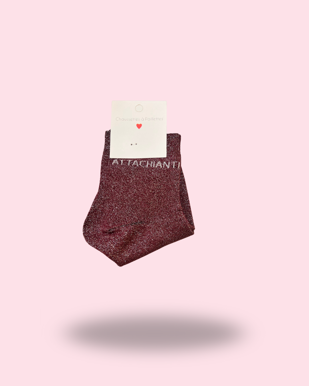 chaussettes pailletées bordeaux – Attachiante