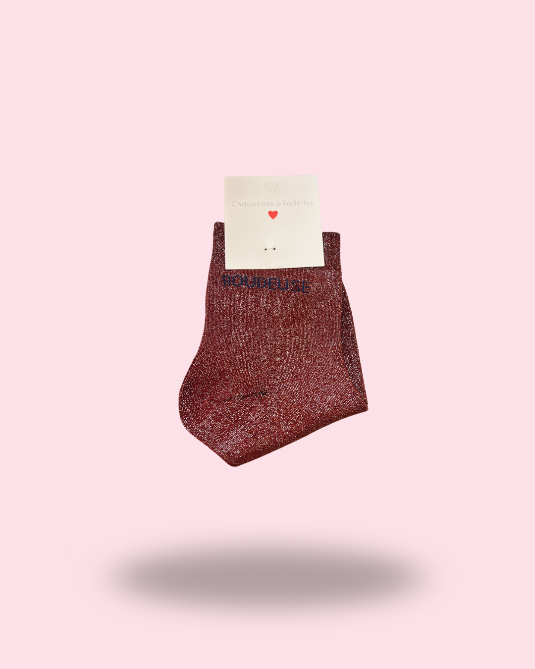 chaussettes pailletées bordeaux – Boudeuse