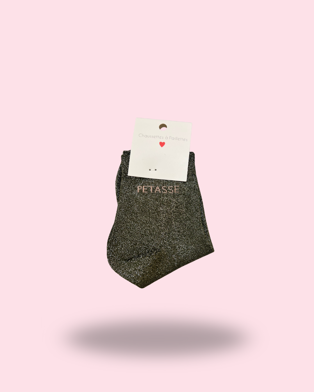 chaussettes pailletées gris–noir – Pétasse