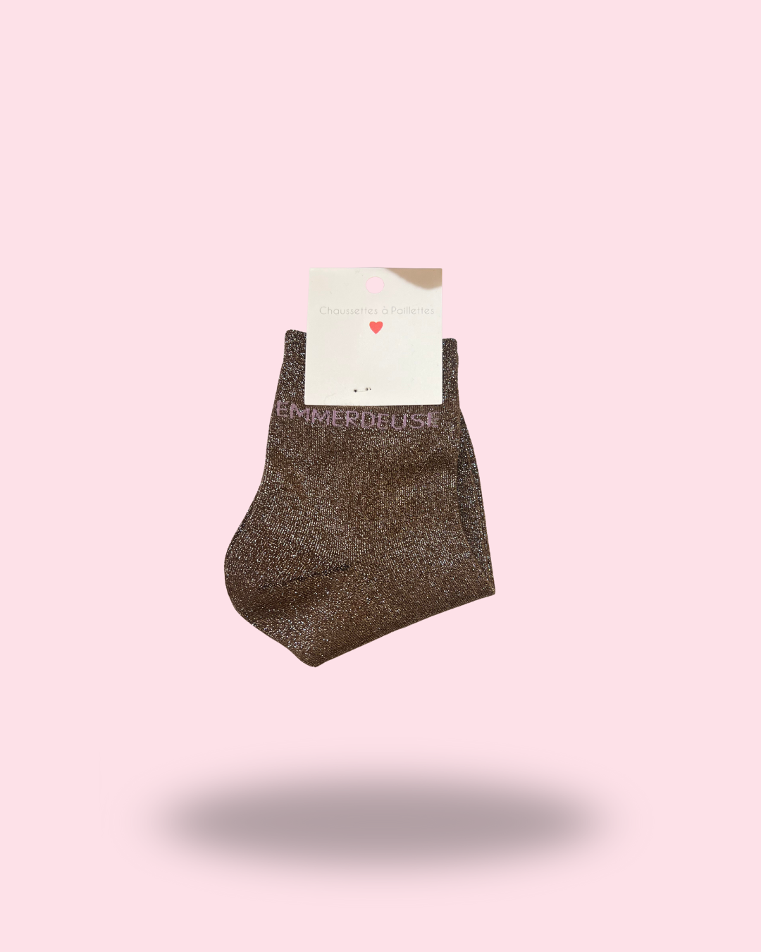 chaussettes pailletées marron – Emmerdeuse