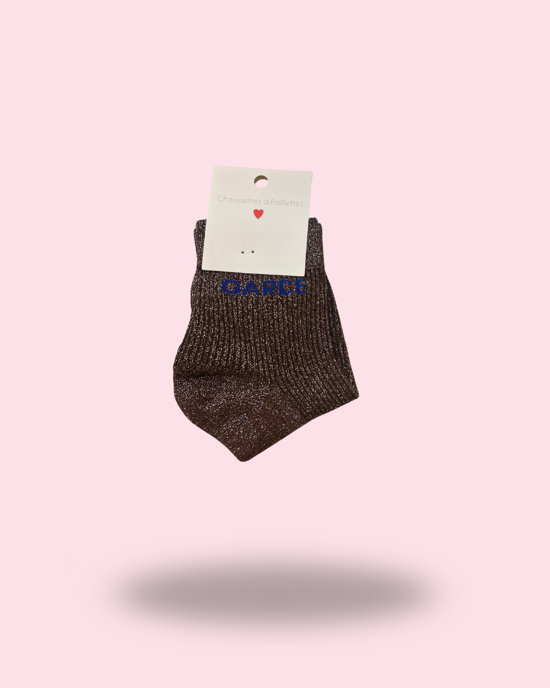 chaussettes pailletées marron – Garce