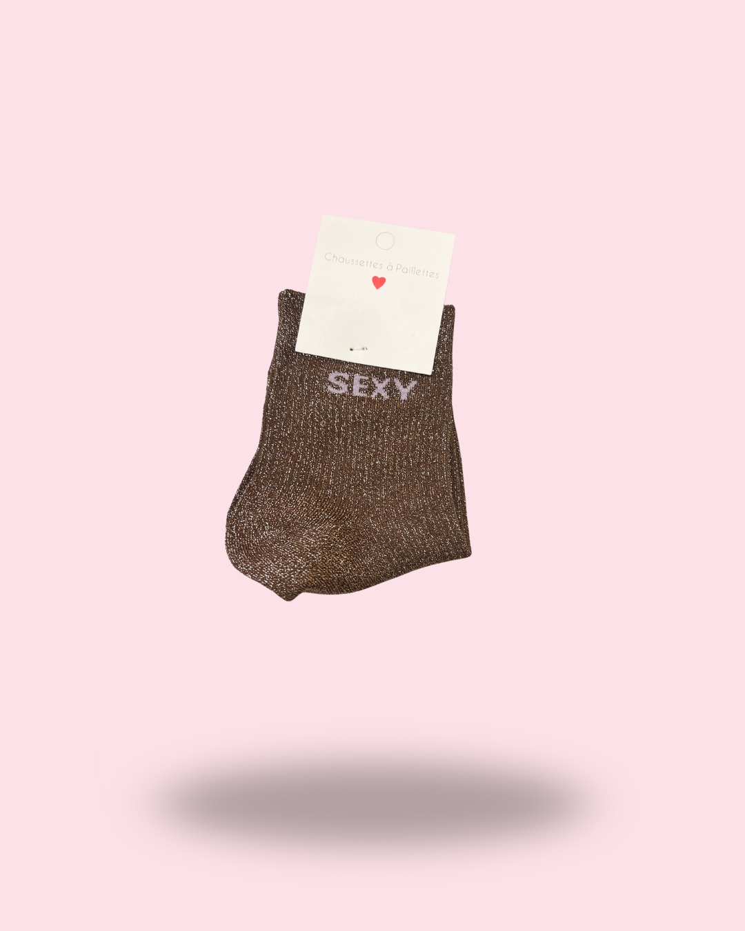 chaussettes pailletées marron – Sexy