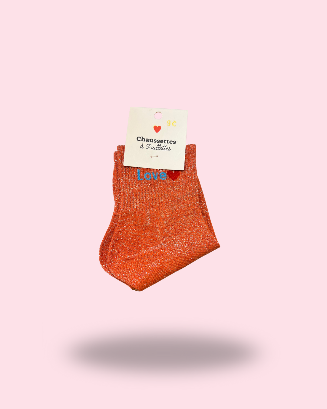 chaussettes pailletées oranges – Love