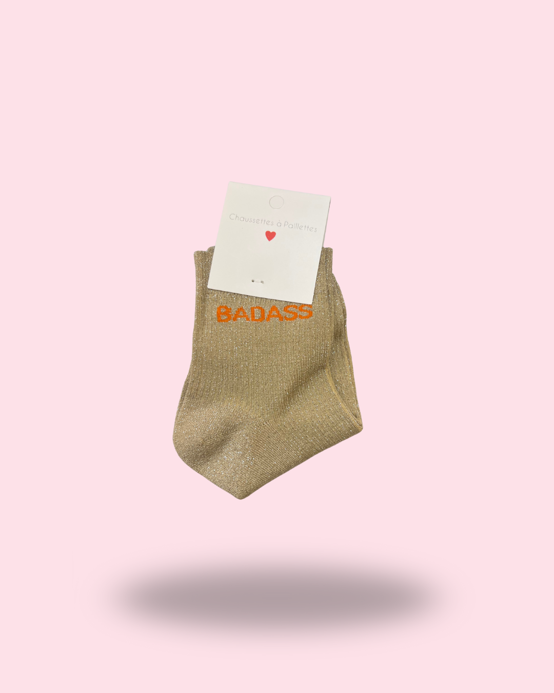 chaussettes pailletées sable – Badass