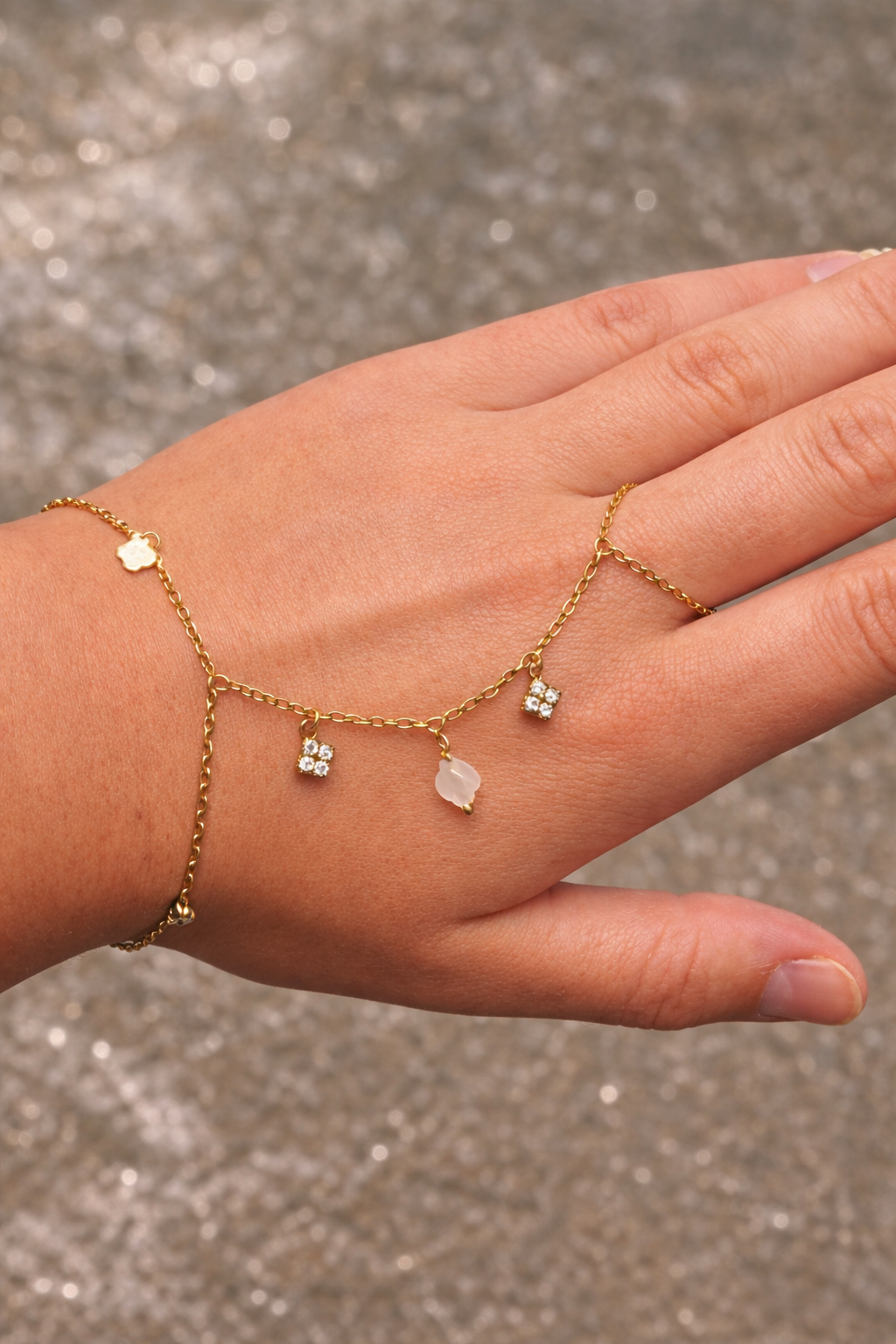 Bracelet main - TRÈFLE NACRÉ