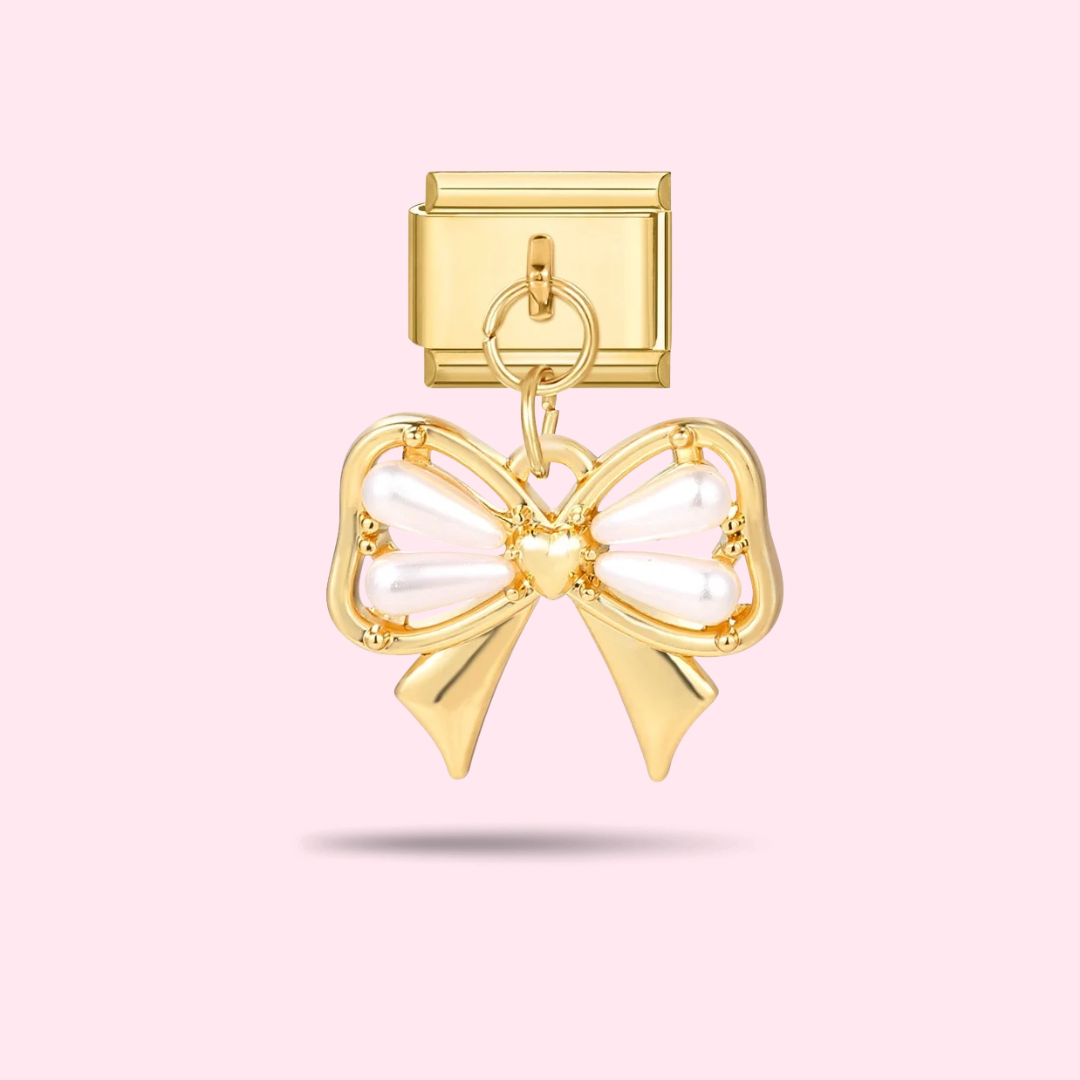 🎀 Charm Nœud Perlé