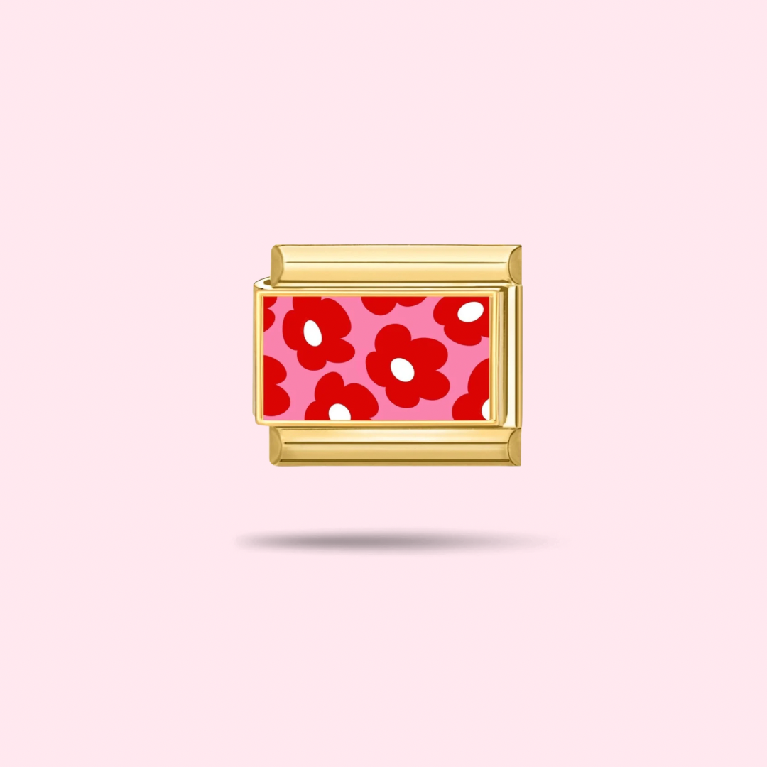 🌺 Charm Retro Red Flower Pattern