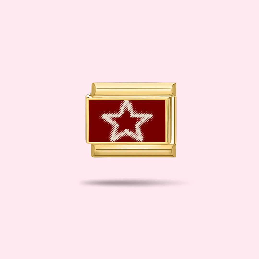 ⭐ Charm White Star Red Background
