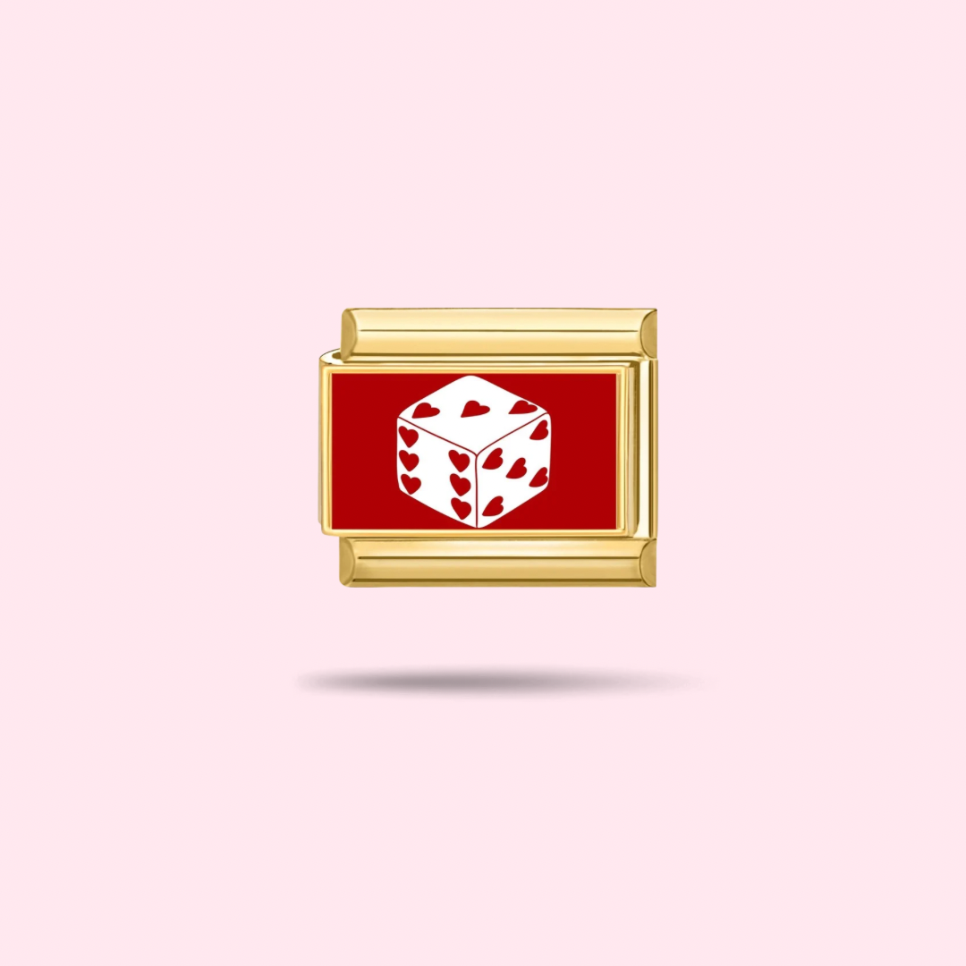🎲 Charm Dé Cœurs Porte-Bonheur