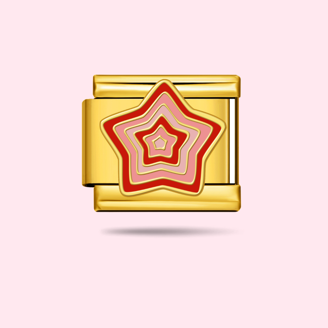 ⭐ Charm Étoile Rétro Rose & Rouge
