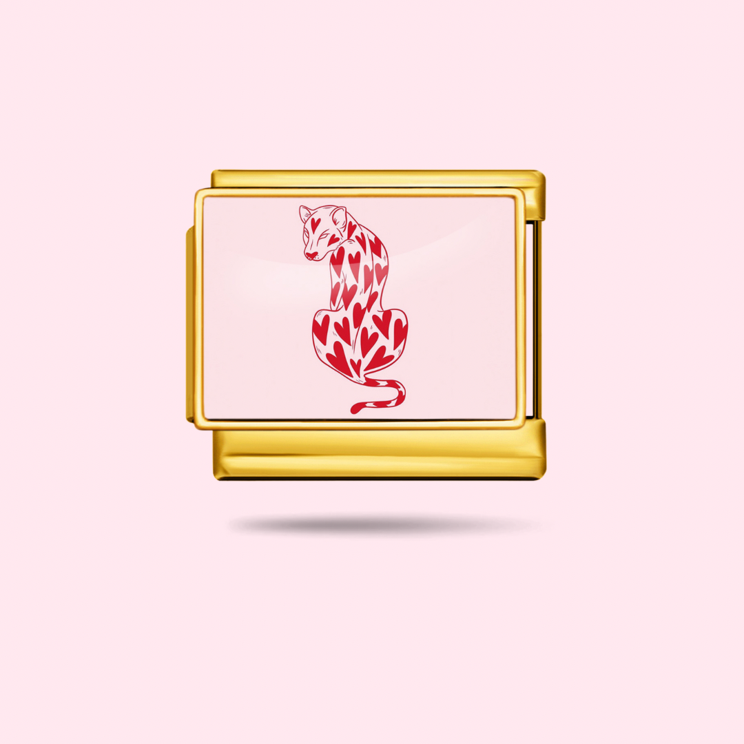 🐆 Charm Panthère Cœurs