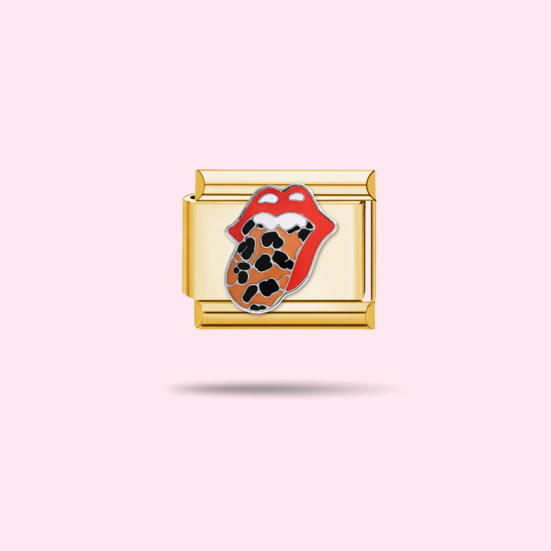 👄 Charm Rolling Stones Léopard