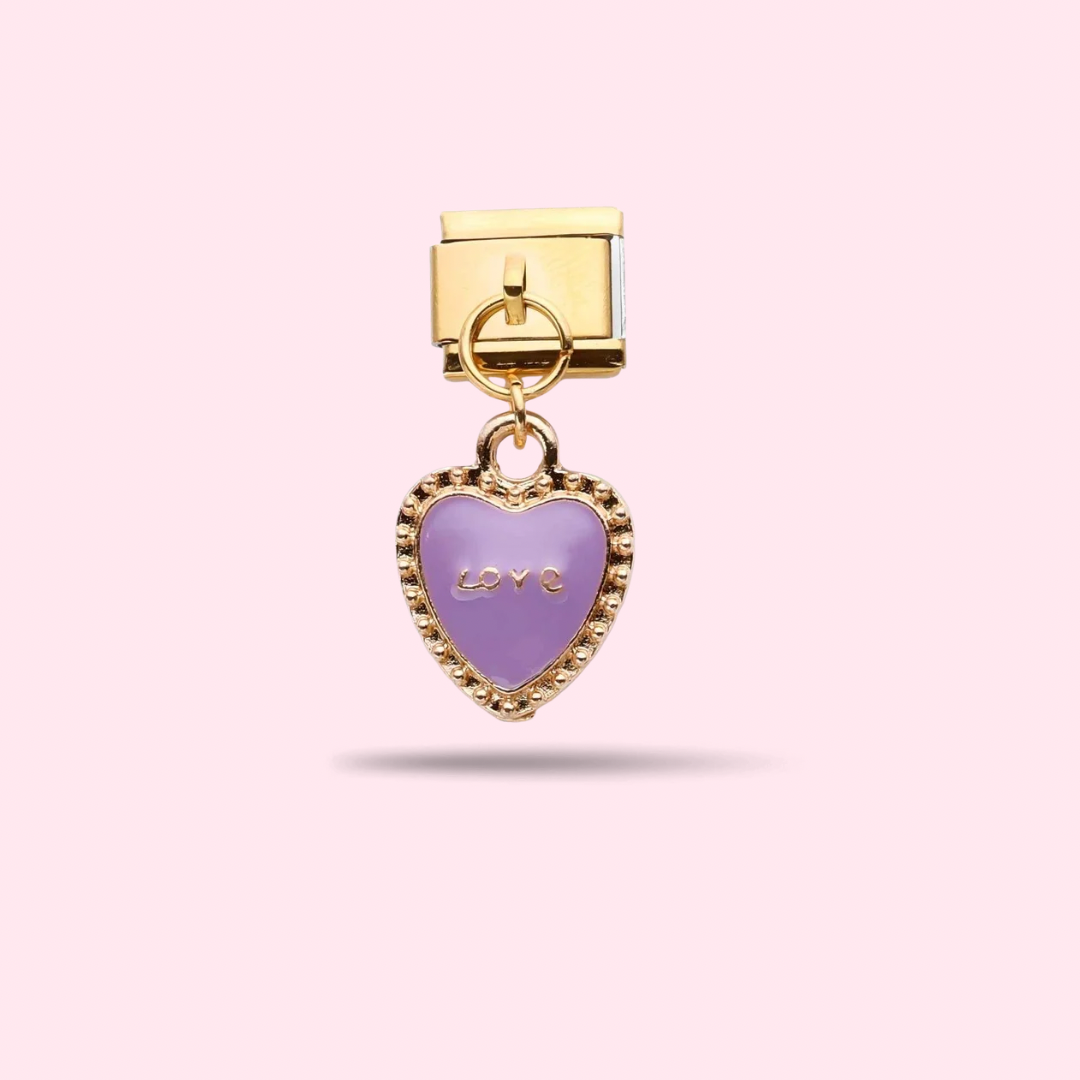 💜 Charm Pendentif Cœur Love Violet