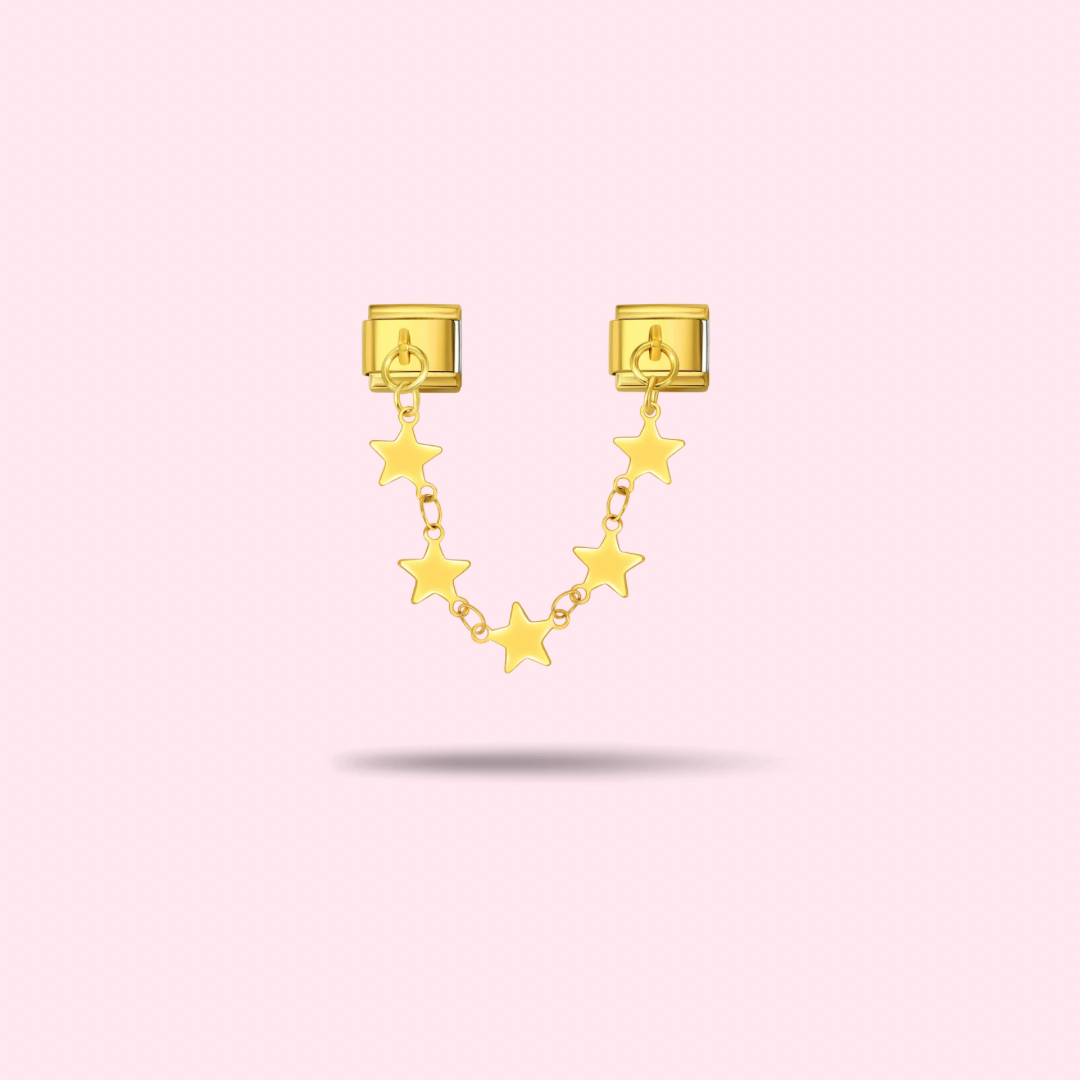 ✨ Double Charm Cascade d’Étoiles Dorées