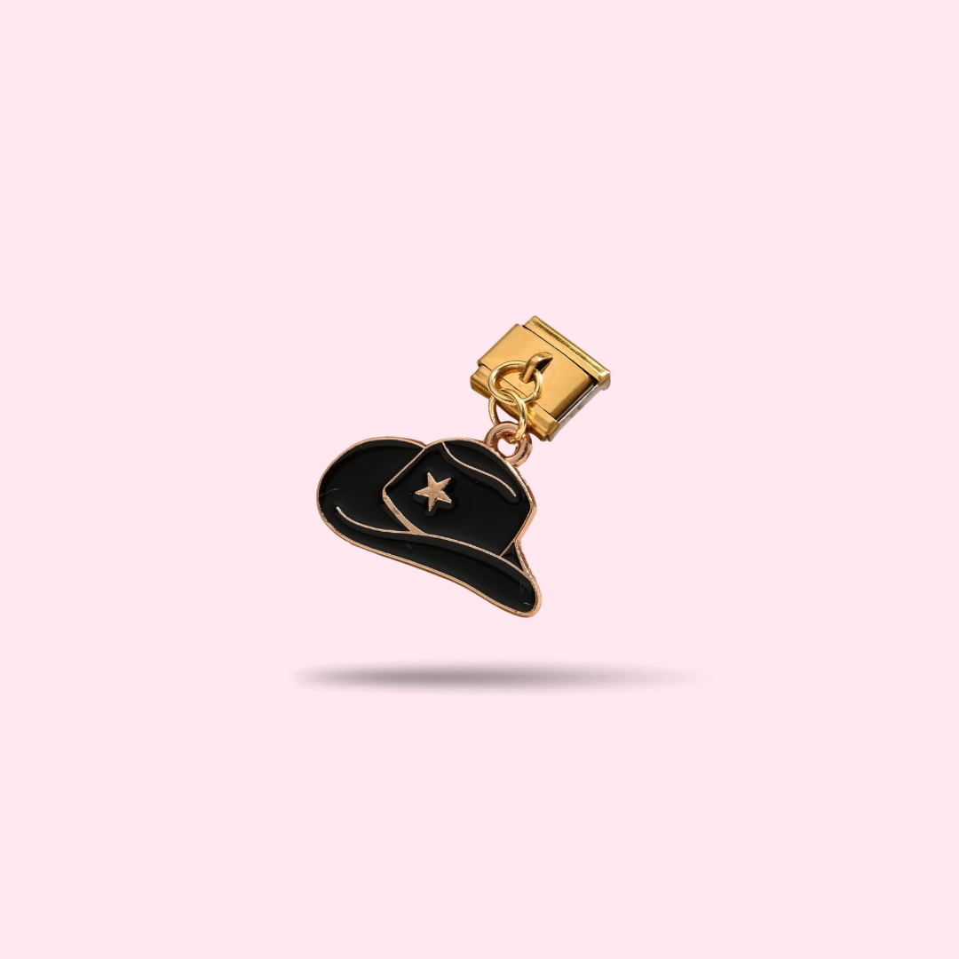 🤠 Charm Pendentif Chapeau Cowboy Noir