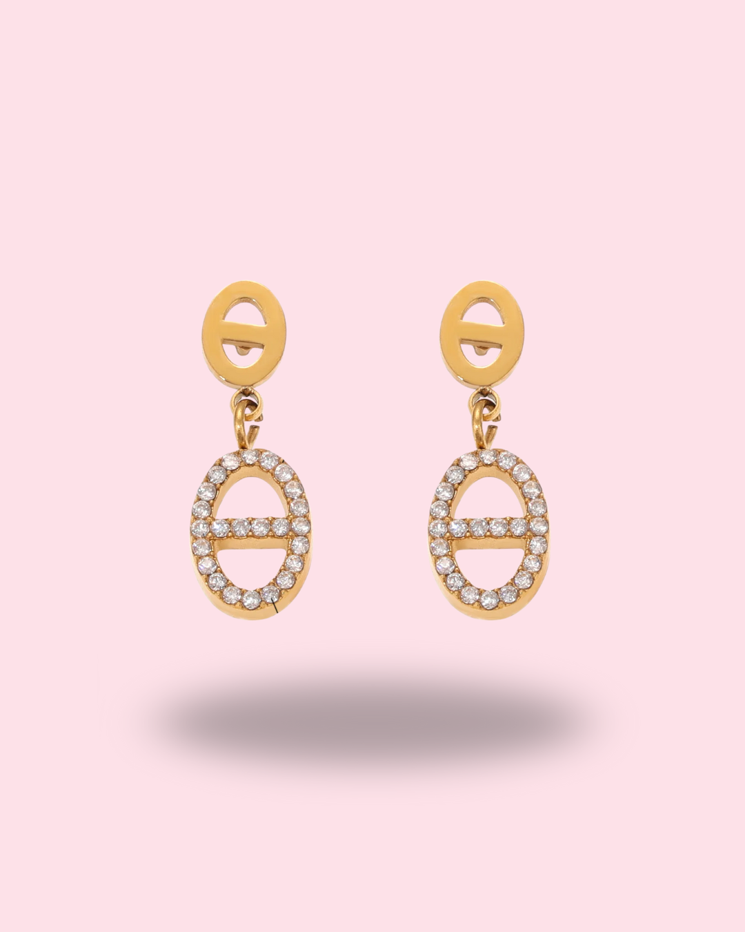 Boucles d’oreilles Eolia – Dorées & Strass