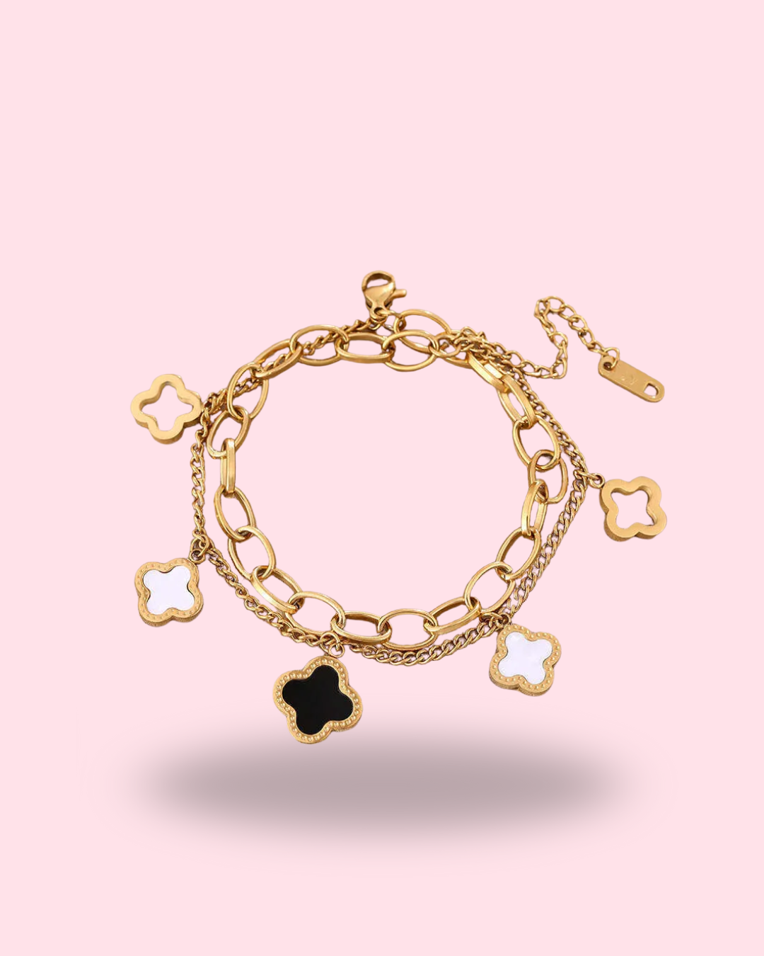 Goldenes Kleeblatt-Armband